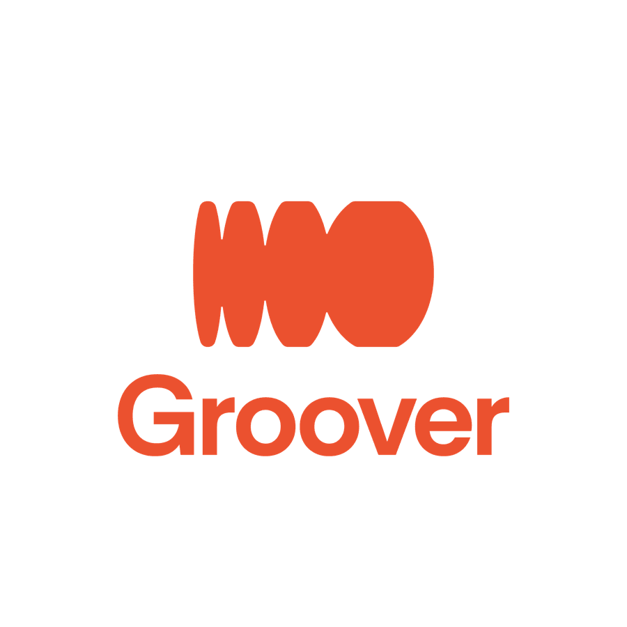 Logo Groover, symbole et nom en orange.